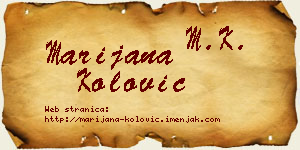 Marijana Kolović vizit kartica